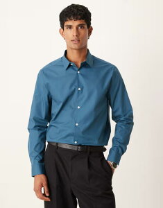 �G�C�\�X �����Y �g�b�v�X �V���c ASOS DESIGN regular poplin shirt in teal TEAL �e�B�[��