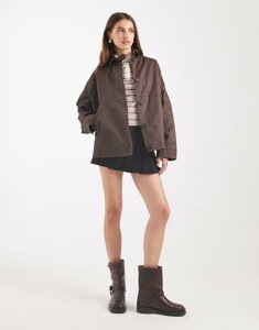 GC\X fB[X AE^[ WPbgEu] WPbg ASOS DESIGN wax harrington jacket in chocolate Chocolate `R[g