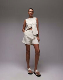 マンゴ レディース ボトムス ハーフパンツ・ショーツ Mango tailored short in beige - part of a set