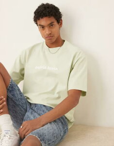 JoNC Y gbvX TVc S Calvin Klein Jeans relaxed logo t-shirt in pastel Tender Greens O[