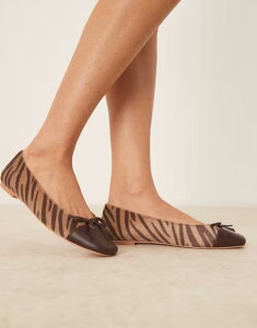 �O���}���X ���f�B�[�X �V���[�Y �p���v�X �v�����g Glamorous ballet flats zebra print Brown Zebra �u���E��