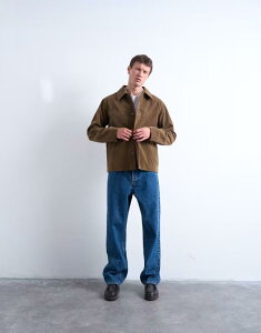 gbv} Y AE^[ WPbgEu] XG[h WPbg Topman faux suede button jacket BROWN uE