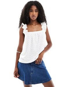 ���F�����[�_ ���f�B�[�X �g�b�v�X �V���c Vero Moda shirred straps cami top Snow White �z���C�g