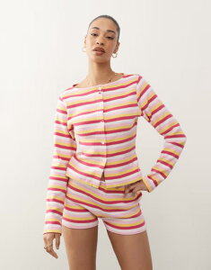 NC Be[W fB[X gbvX Vc Reclaimed Vintage long sleeve button up top in multi stripe - part of a set Multi color stripe }`J[