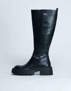 �g�b�v�V���b�v ���f�B�[�X �V���[�Y �u�[�c�E���C���u�[�c Topshop Riya knee high chunky boots Black �u���b�N