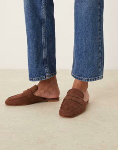 GC\X fB[X V[Y Xb|E[t@[ XG[h [t@[ ASOS DESIGN Magnet loafer mules in tan suedette Tan suedette ^