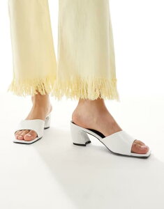 ���C�h ���f�B�[�X �V���[�Y �T���_�� �q�[�� RAID Saanvi block heeled mules WHITE PU �z���C�g