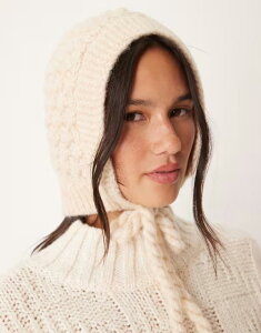 GC\X fB[X ANZT[ Xq jbg ASOS DESIGN knit crochet bonnet in off-white Oatmeal I[g~[