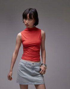 gbvVbv fB[X gbvX TVc X^hlbN m[X[u W[W[ Topshop jersey funnel neck sleeveless top Red bh