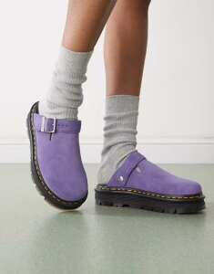 hN^[}[` fB[X V[Y T_ Dr Martens Zebzag mules in twilight PURPLE p[v