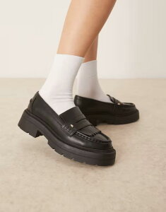GC\X fB[X V[Y Xb|E[t@[ [t@[ tW ASOS DESIGN Monty chunky fringe detail loafers Black ubN