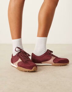 �G�C�\�X ���f�B�[�X �V���[�Y �X�j�[�J�[ ���[�X ASOS DESIGN Dive lace up sneakers Burgundy mix �o�[�K���f�B
