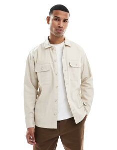 �W���b�N �A���h �W���[���Y �����Y �g�b�v�X �V���c Jack & Jones brushed overshirt Moonbeam �O���[