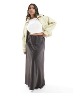 F[_ fB[X {gX XJ[g ~fB Te Vero Moda Curve satin bias midi skirt in chocolate Chocolate torte `R[g