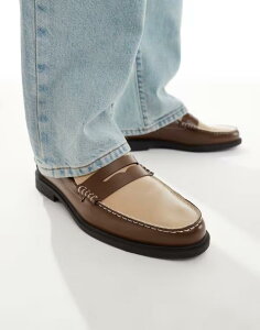 GC\X Y V[Y Xb|E[t@[ [t@[ ASOS DESIGN two tone penny loafers and cream Brown and cream N[