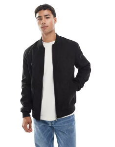 I[AhTY Y AE^[ WPbgEu] XG[h WPbg ONLY & SONS faux suede bomber jacket Black ubN