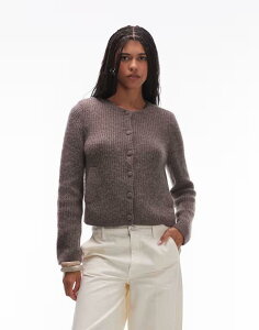 AhAU[Xg[[Y fB[X AE^[ J[fBK E[ WPbg & Other Stories alpaca wool blend cardigan jacket with jet pockets in mole Mole brown uE