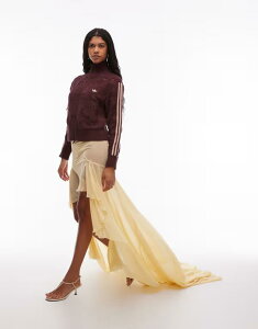 �G�C�\�X ���f�B�[�X �{�g���X �X�J�[�g �V�t�H�� �t���� �}�L�V ASOS DESIGN chiffon maxi skirt with ruffles and high-low hem in buttermilk Buttermilk