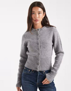 �G�C�\�X ���f�B�[�X �A�E�^�[ �J�[�f�B�K�� �j�b�g ASOS DESIGN fluffy neat fit knit cardigan Gray �O���[
