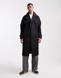 �G�C�\�X �����Y �A�E�^�[ �R�[�g ASOS DESIGN oversized trench coat Black �u���b�N