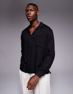 GC\X Y gbvX Vc ASOS DESIGN relaxed revere shirt - part of a set Black ubN