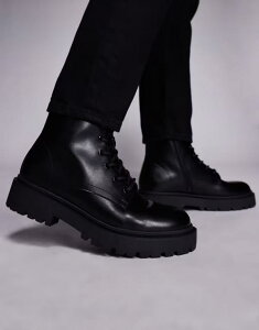 �G�C�\�X �����Y �V���[�Y �u�[�c�E���C���u�[�c ���[�X ASOS DESIGN lace up boots with chunky sole Black �u���b�N