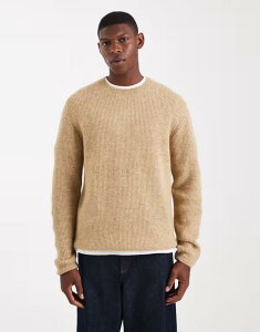 �W���b�N �A���h �W���[���Y �����Y �A�E�^�[ �j�b�g�E�Z�[�^�[ ���u �Z�[�^�[ Jack & Jones premium ribbed fluffy sweater Silver Lining �V���o�[
