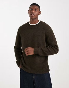 �W���b�N �A���h �W���[���Y �����Y �A�E�^�[ �j�b�g�E�Z�[�^�[ ���u �Z�[�^�[ Jack & Jones premium ribbed fluffy sweater Delicioso �u���E��