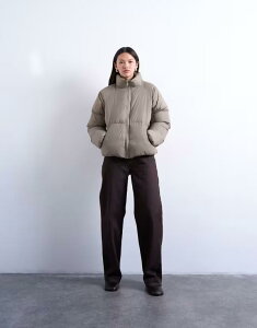 gbvVbv fB[X AE^[ WPbgEu] WPbg Topshop puffer bomber jacket in mushroom Mushroom