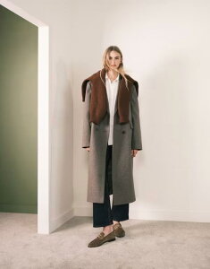 �G�C�\�X ���f�B�[�X �A�E�^�[ �R�[�g ASOS DESIGN oversized dad coat in heathered mushroom Brown �u���E��