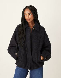 GC\X fB[X AE^[ WPbgEu] WPbg ASOS DESIGN top collar brushed bomber jacket navy lCr[