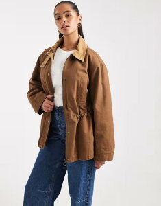 GC\X fB[X AE^[ WPbgEu] EGXg}[N WPbg ASOS DESIGN jacket with cinched waist in biscuit Camel L
