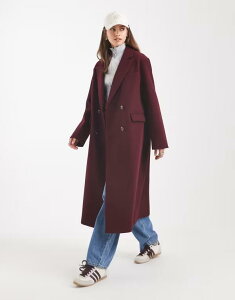 �G�C�\�X ���f�B�[�X �A�E�^�[ �W���P�b�g�E�u���]�� �R�[�g ASOS DESIGN oversized dad coat Burgundy �o�[�K���f�B