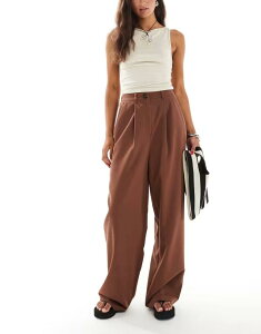 �~�X�Z���t�t���b�W ���f�B�[�X �{�g���X �J�W���A���p���c ���C�h���b�O �p���c Miss Selfridge tailored wide leg pants BROWN �u���E��