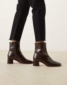 �G�C�\�X ���f�B�[�X �V���[�Y �u�[�c�E���C���u�[�c �A���N�� �u�[�c �q�[�� ASOS DESIGN Relay smart heeled ankle boots in chocolate Chocolate �`���R���[�g