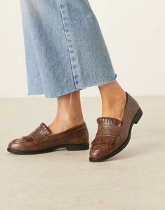 O}X fB[X V[Y Xb|E[t@[ [t@[ tW Glamorous fringed loafers PU Brown pu uE