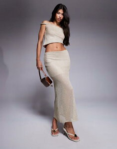 �G�C�\�X ���f�B�[�X �{�g���X �X�J�[�g �j�b�g �}�L�V ASOS DESIGN maxi skirt sparkle knit - part of a set Gold �S�[���h