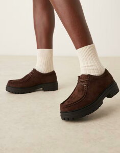 O}X fB[X V[Y IbNXtH[h XG[h _[r[ Glamorous Derby shoes microsuede Brown mf uE