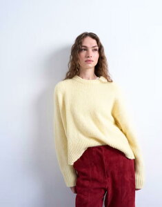�g�b�v�V���b�v ���f�B�[�X �A�E�^�[ �j�b�g�E�Z�[�^�[ �Z�[�^�[ �j�b�g Topshop knit fluffy ultimate sweater in yellow Buttermilk �C�G���[