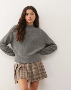 mCW[C fB[X AE^[ jbgEZ[^[ nClbN Z[^[ jbg Noisy May high neck knit sweater in medium Medium gray melange O[