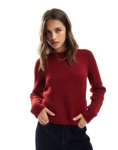 ���F�����[�_ ���f�B�[�X �A�E�^�[ �j�b�g�E�Z�[�^�[ �Z�[�^�[ �j�b�g Vero Moda soft fluffy knit o-neck sweater Winetasting MELANGE �o�[�K���f�B