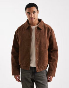 GC\X Y AE^[ WPbgEu] XG[h WPbg ASOS DESIGN faux suede oversized bomber jacket BROWN uE