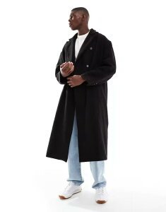 �G�C�\�X �����Y �A�E�^�[ �R�[�g �E�[�� ASOS DESIGN wool blend oversized coat Black/Brown �u���b�N