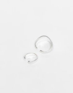 yz GC\X Y sAXECO ANZT[ ASOS DESIGN 2 pack molten ear cuffs in silver tone SILVER