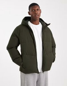 WbN Ah W[Y Y AE^[ R[g WPbg Jack & Jones hooded puffer jacket in olive Rosin O[
