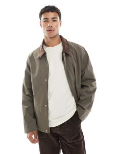 WbN Ah W[Y Y AE^[ WPbgEu] R[fC WPbg Jack & Jones harrington jacket with corduroy collar in tan Canteen ^