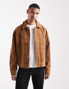 GC\X Y AE^[ WPbgEu] XG[h WPbg ASOS DESIGN faux suede harrington jacket TAN ^