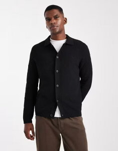 �I�����[�A���h�T���Y �����Y �A�E�^�[ �J�[�f�B�K�� ONLY & SONS diamond textured cardigan Black �u���b�N