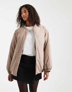 GC\X fB[X AE^[ R[g WPbg ASOS DESIGN padded oversized bomber jacket in mushroom Mushroom