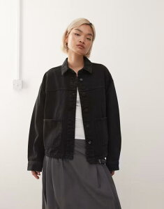 �m�C�W�[���C ���f�B�[�X �A�E�^�[ �W���P�b�g�E�u���]�� �f�j�� �W���P�b�g Noisy May boxy fit denim jacket denim Black Denim �u���b�N